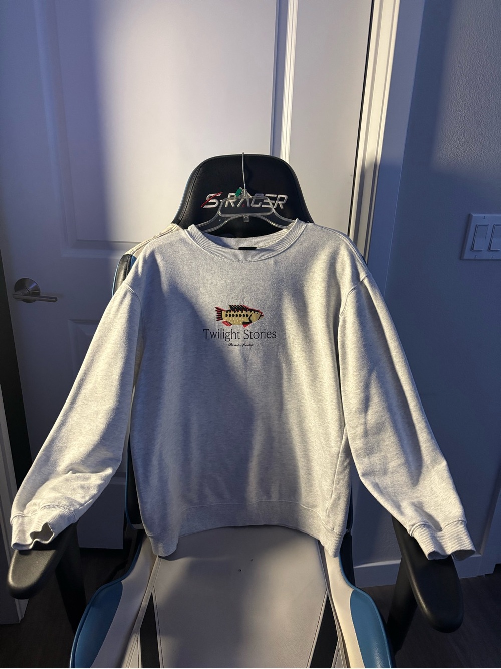 Men's heather grey sweatshirt “twilight stories”